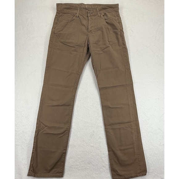 7 For All Mankind Standard Brown Chino Pants jeans Mens Size 33 - Picture 1 of 14